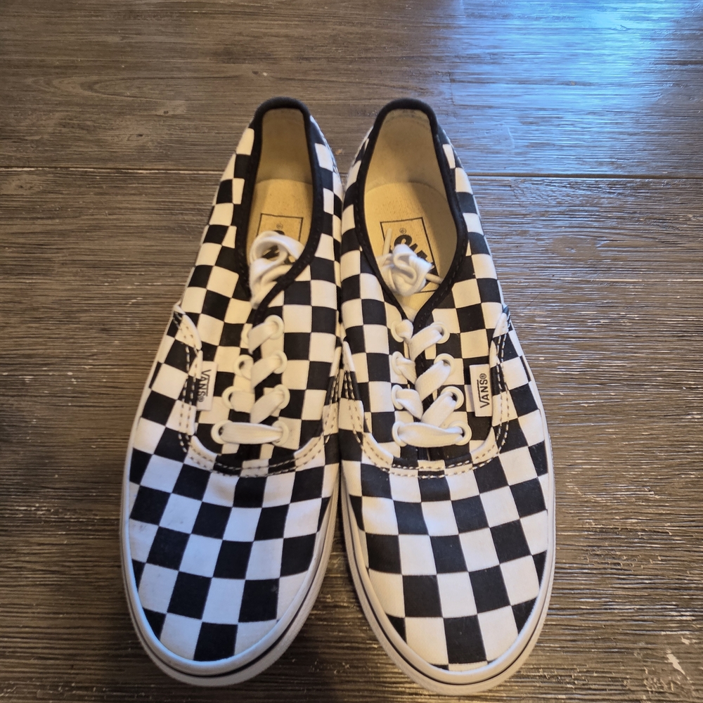 Vans Men's Checkered Black and White Sneakers Women's 5.5, Men's 4